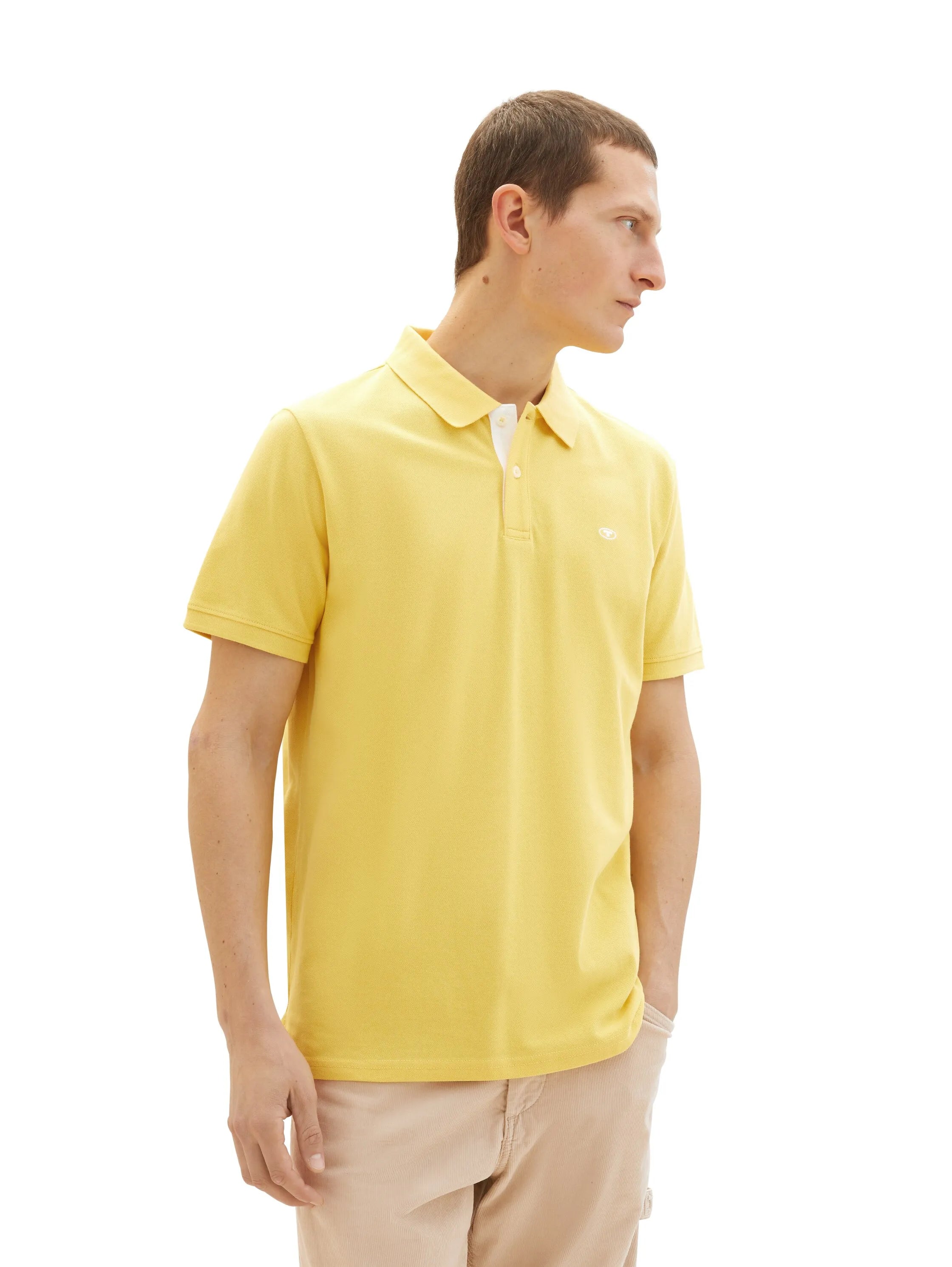 Tom Tailor Sunny Yellow Men PiquŽ Polo Shirt with Embroidered Logo SKU: 1031006_34663 Image 01