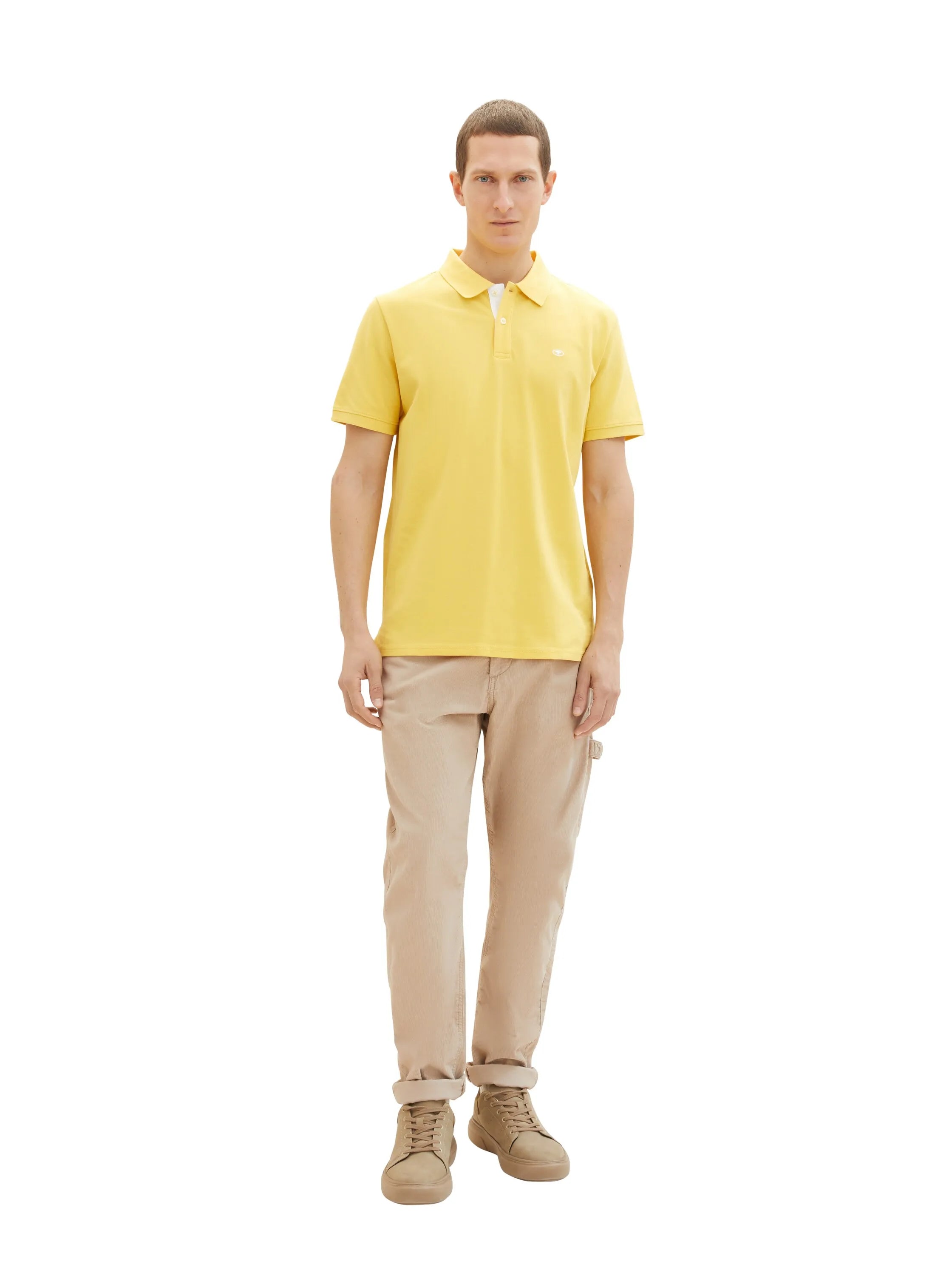 Tom Tailor Sunny Yellow Men PiquŽ Polo Shirt with Embroidered Logo SKU: 1031006_34663 Image 02