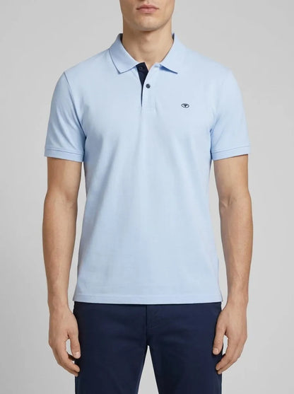 Tom Tailor Windsurf Blue Men PiquŽ Polo Shirt with Embroidered Logo SKU: 1031006_35271 Image 00