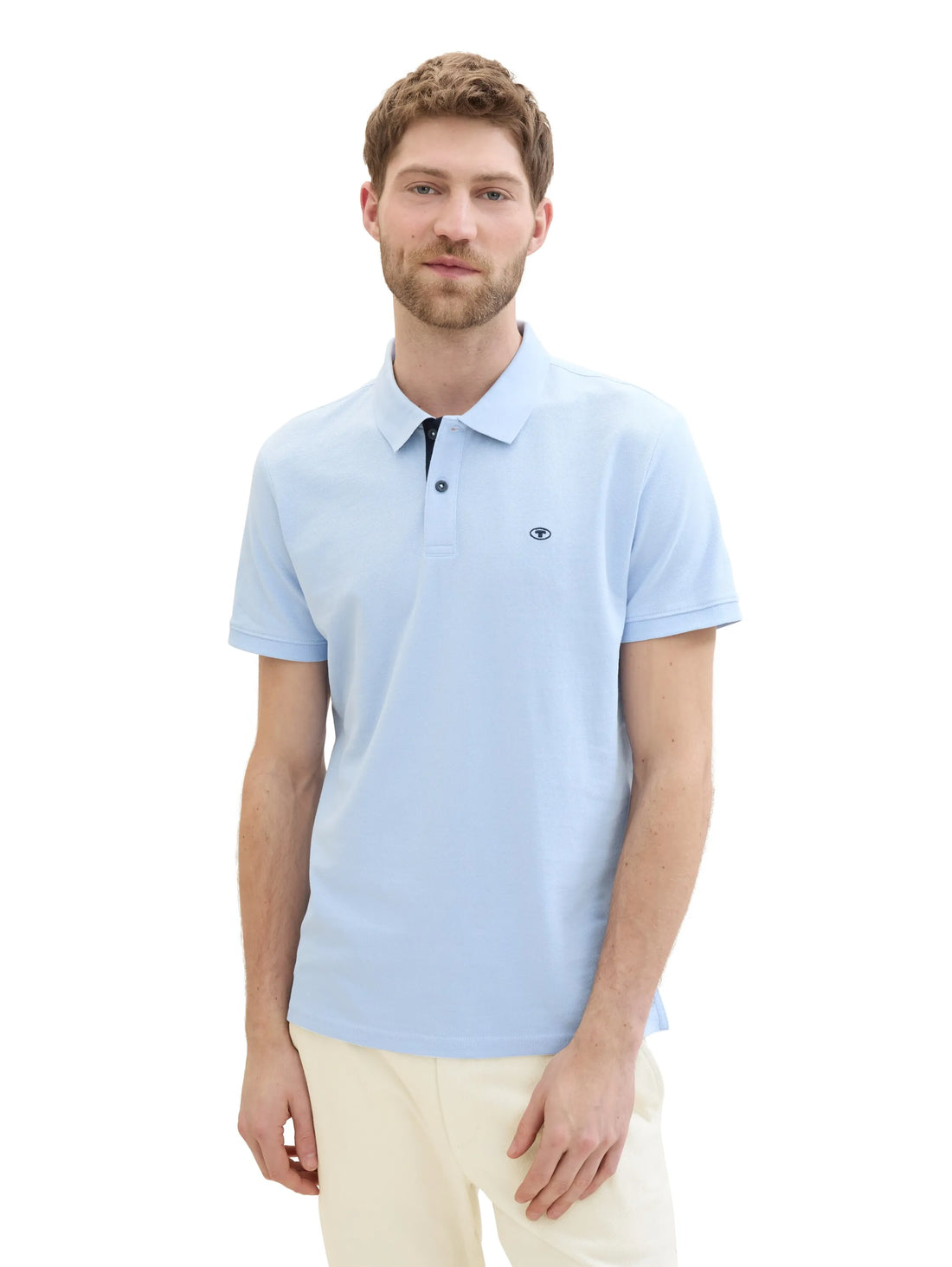Tom Tailor Windsurf Blue Men PiquŽ Polo Shirt with Embroidered Logo SKU: 1031006_35271 Image 01