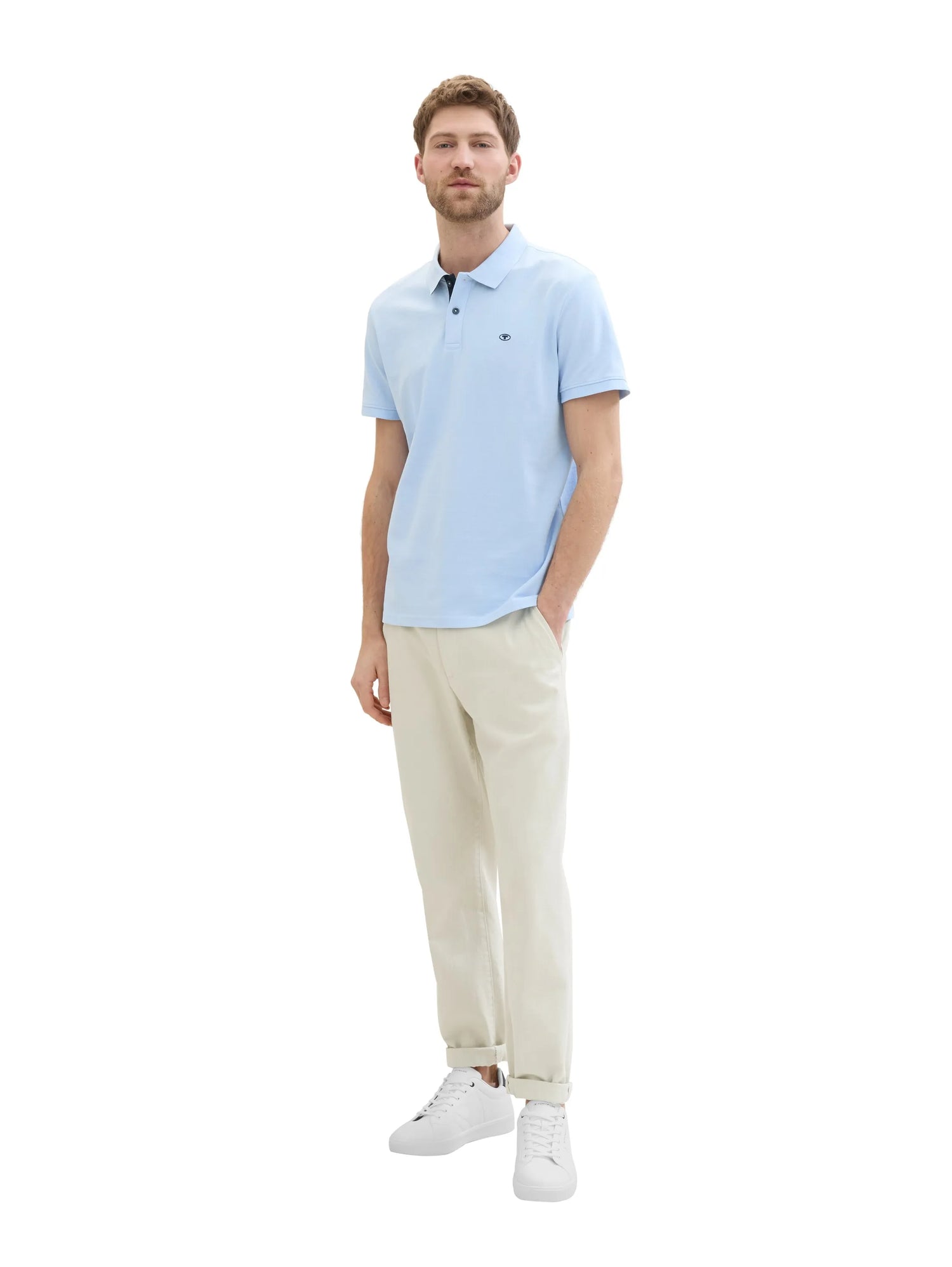 Tom Tailor Windsurf Blue Men PiquŽ Polo Shirt with Embroidered Logo SKU: 1031006_35271 Image 02