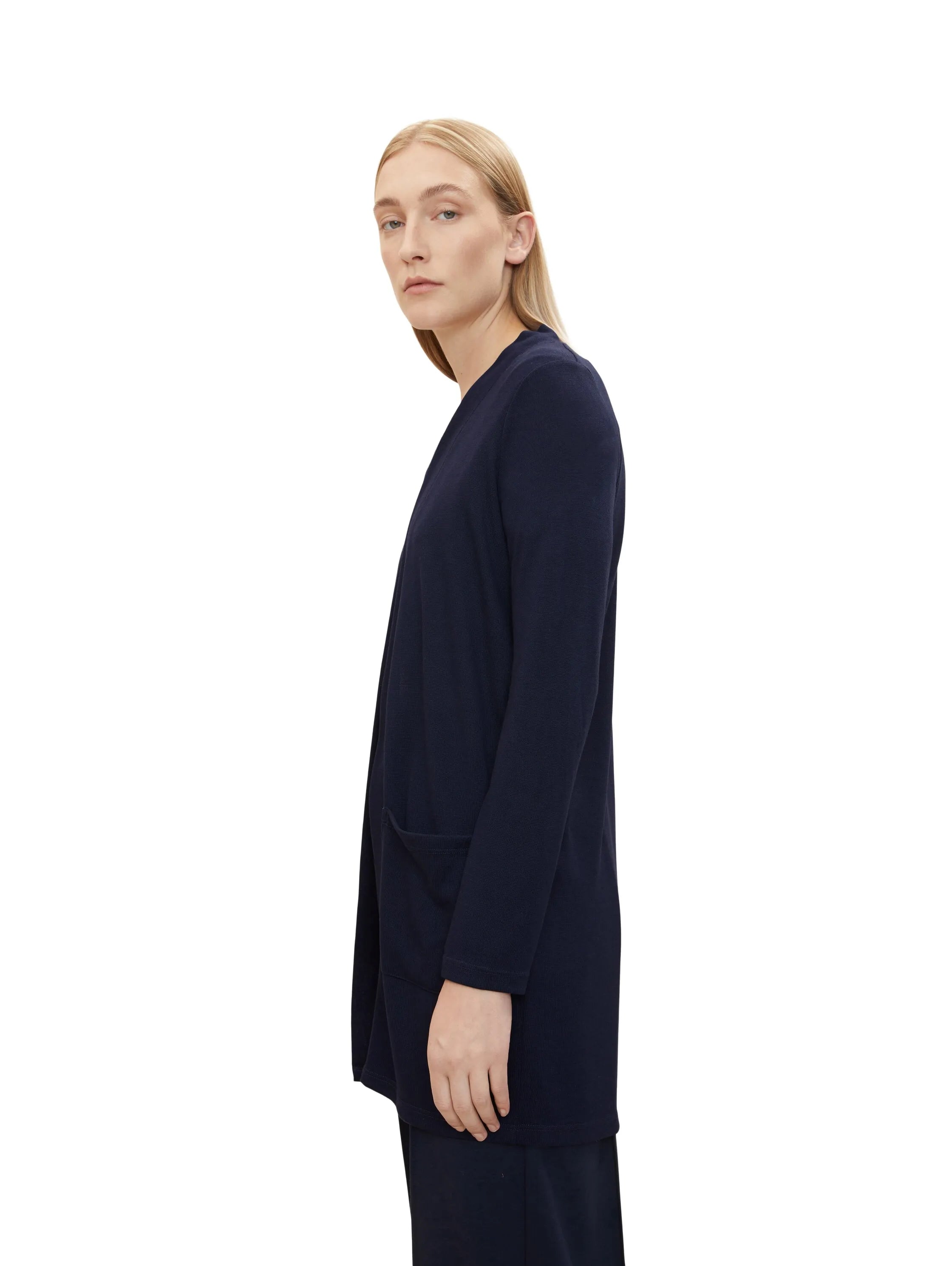 Tom Tailor Navy Midnight Blue Women Long Cardigan SKU: 1032699_30025 Image 01