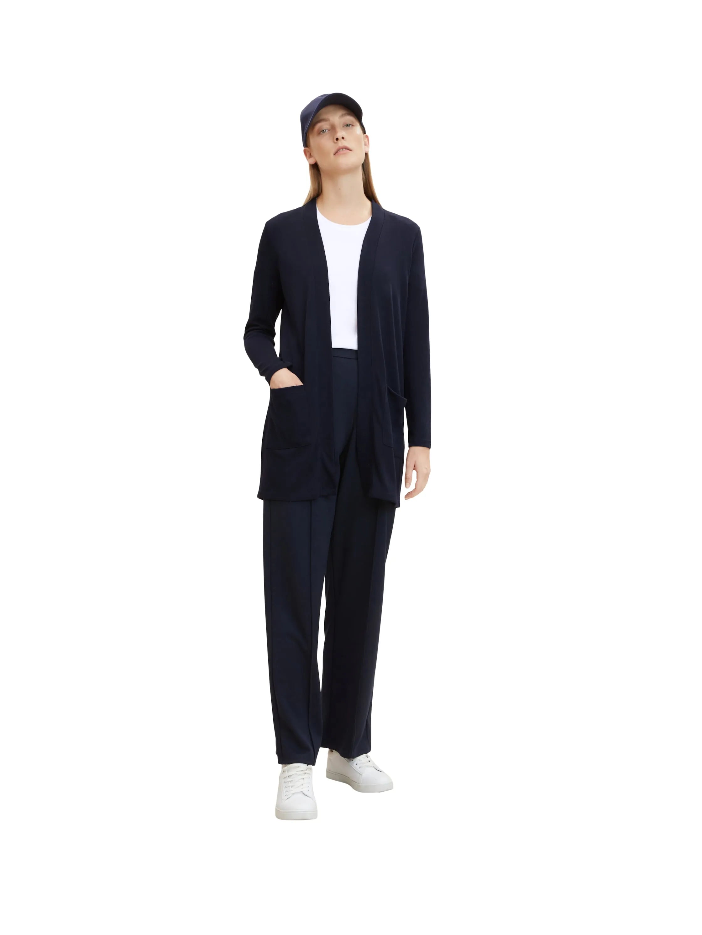 Tom Tailor Navy Midnight Blue Women Long Cardigan SKU: 1032699_30025 Image 02