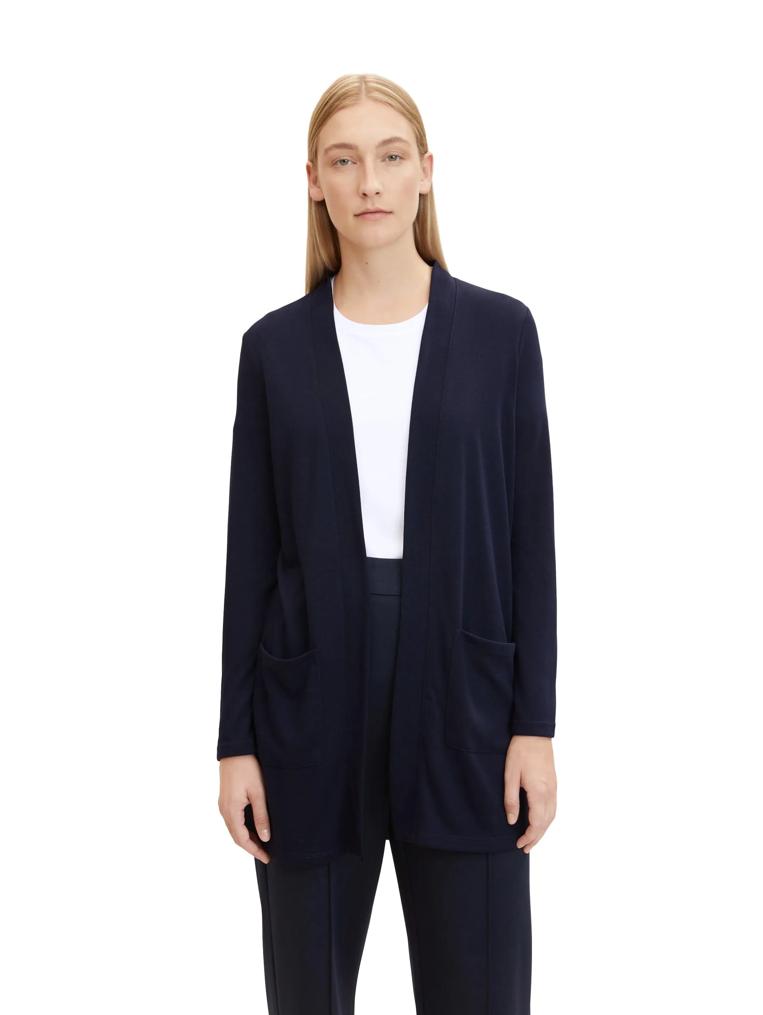 Tom Tailor Navy Midnight Blue Women Long Cardigan SKU: 1032699_30025 Image 04