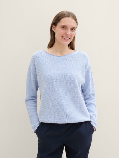 Textured Round Neck Sweater_1033125_36353_03