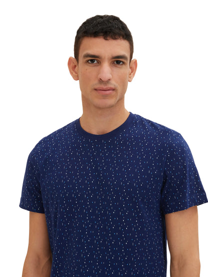 Tom Tailor Dark Blue Multicolor Design Men T-Shirt with an All-Over Print SKU: 1034878_31265 Image 04