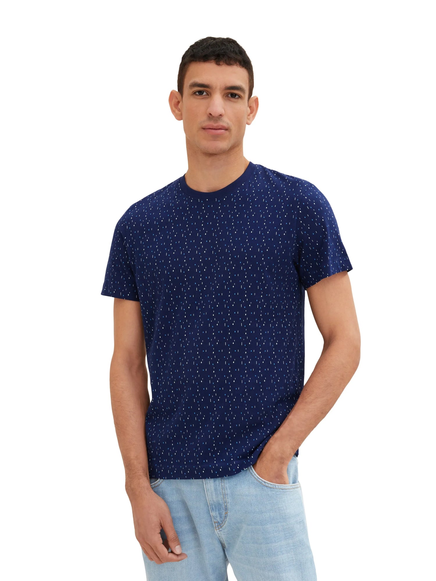 Tom Tailor Dark Blue Multicolor Design Men T-Shirt with an All-Over Print SKU: 1034878_31265 Image 05