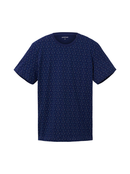 Tom Tailor Dark Blue Multicolor Design Men T-Shirt with an All-Over Print SKU: 1034878_31265 Image 07