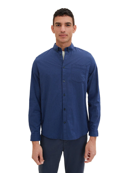 Tom Tailor Navy Blue Check Men Shirt in a Checked Pattern SKU: 1034882_31166 Image 05