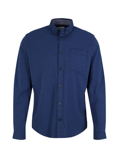 Tom Tailor Navy Blue Check Men Shirt in a Checked Pattern SKU: 1034882_31166 Image 07