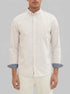 Tom Tailor Off White Peach Orange Check Men Shirt in a Checked Pattern SKU: 1034882_31168 Image 00