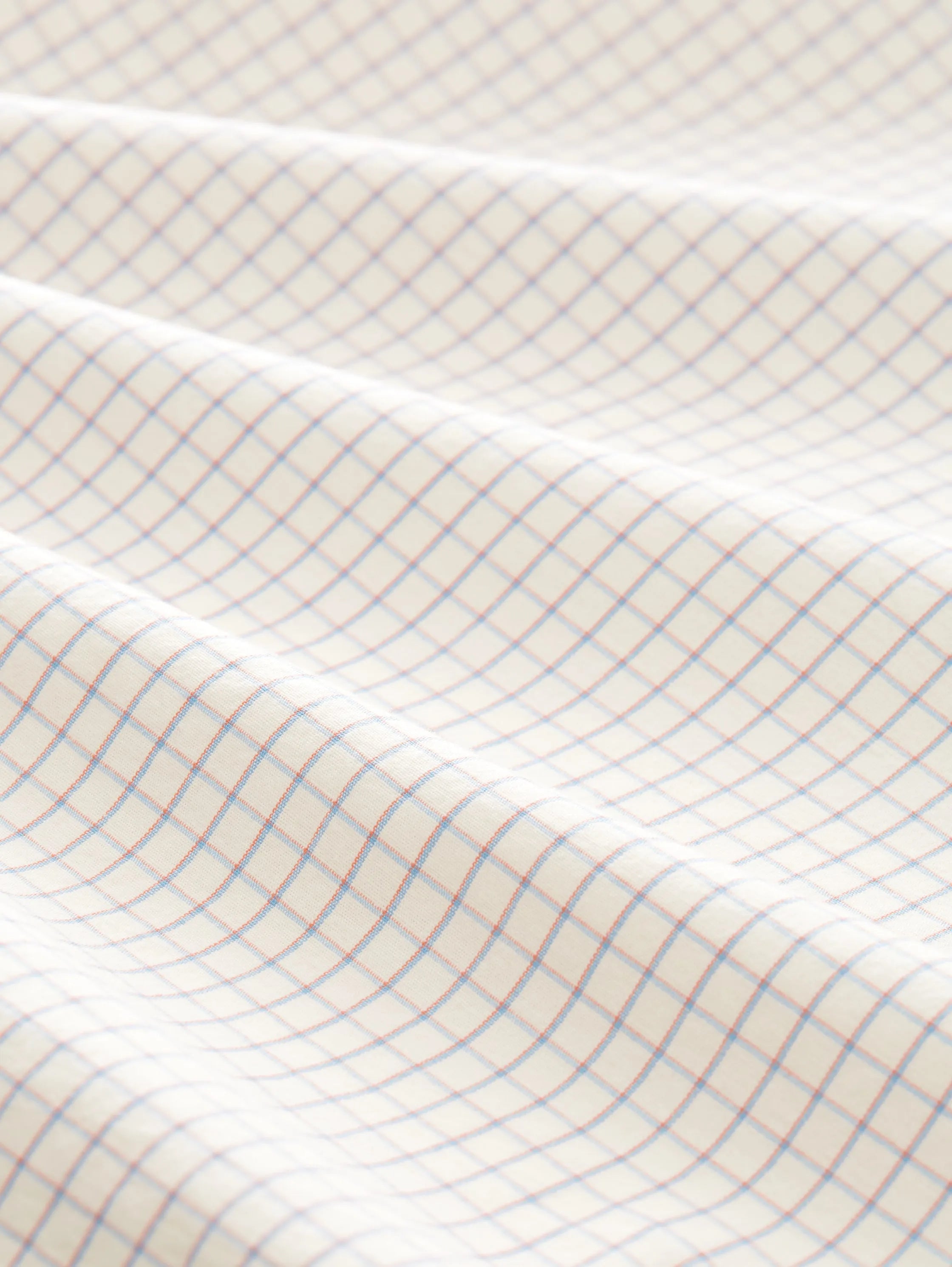 Tom Tailor Off White Peach Orange Check Men Shirt in a Checked Pattern SKU: 1034882_31168 Image 06