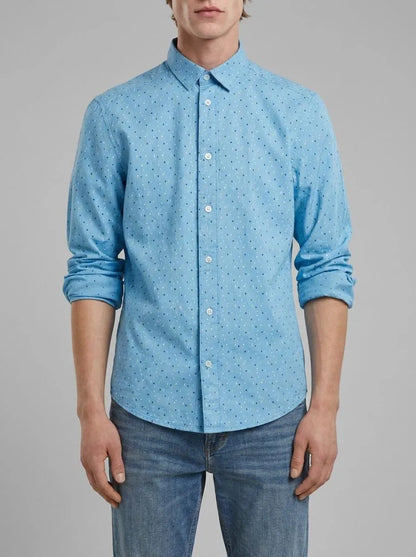Tom Tailor Blue Multicolor Design Men Shirt with an All-Over Print SKU: 1034883_31264 Image 00