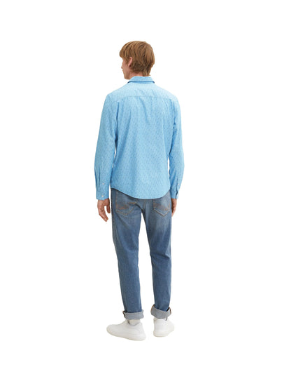 Tom Tailor Blue Multicolor Design Men Shirt with an All-Over Print SKU: 1034883_31264 Image 03