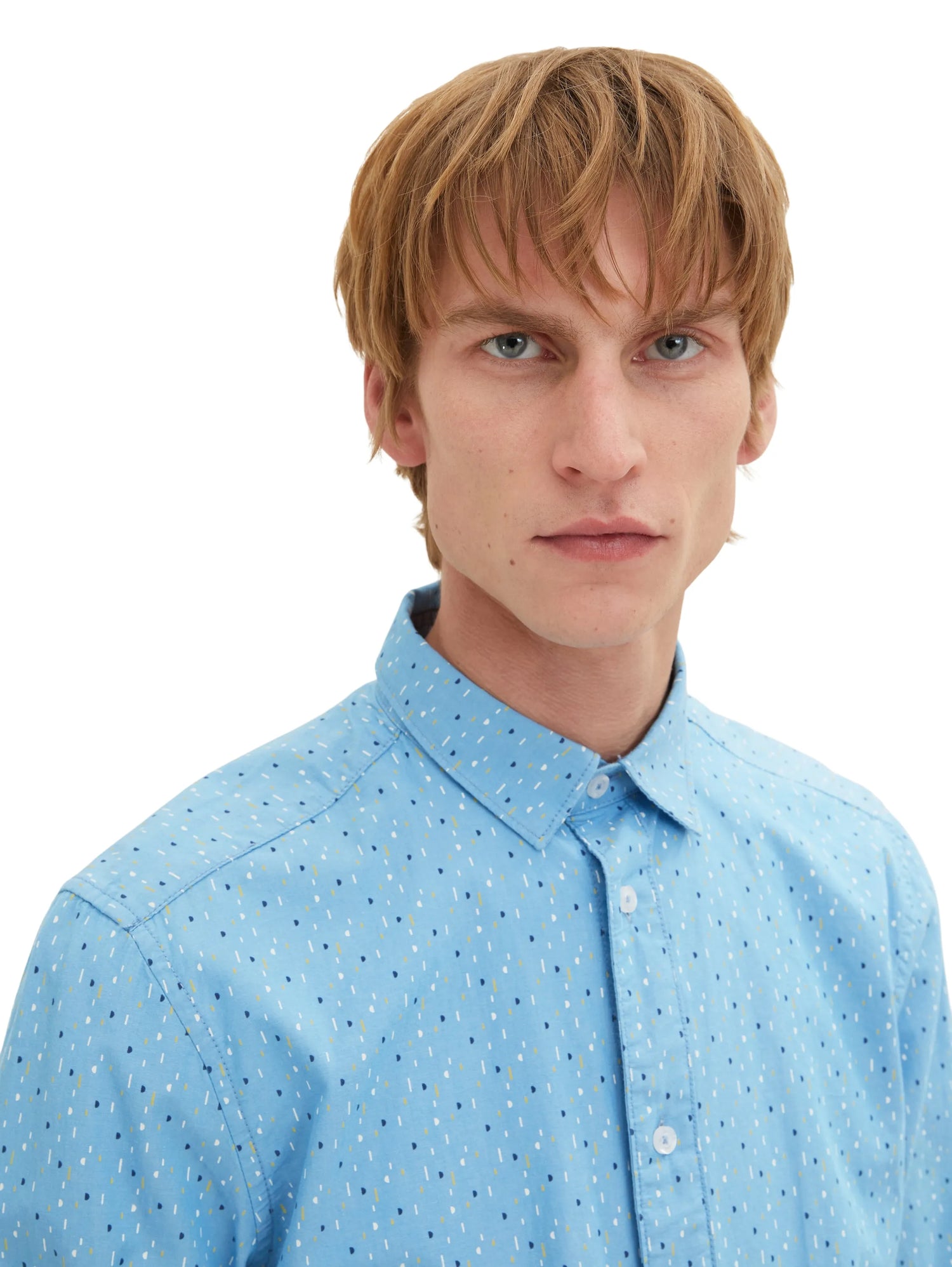 Tom Tailor Blue Multicolor Design Men Shirt with an All-Over Print SKU: 1034883_31264 Image 04