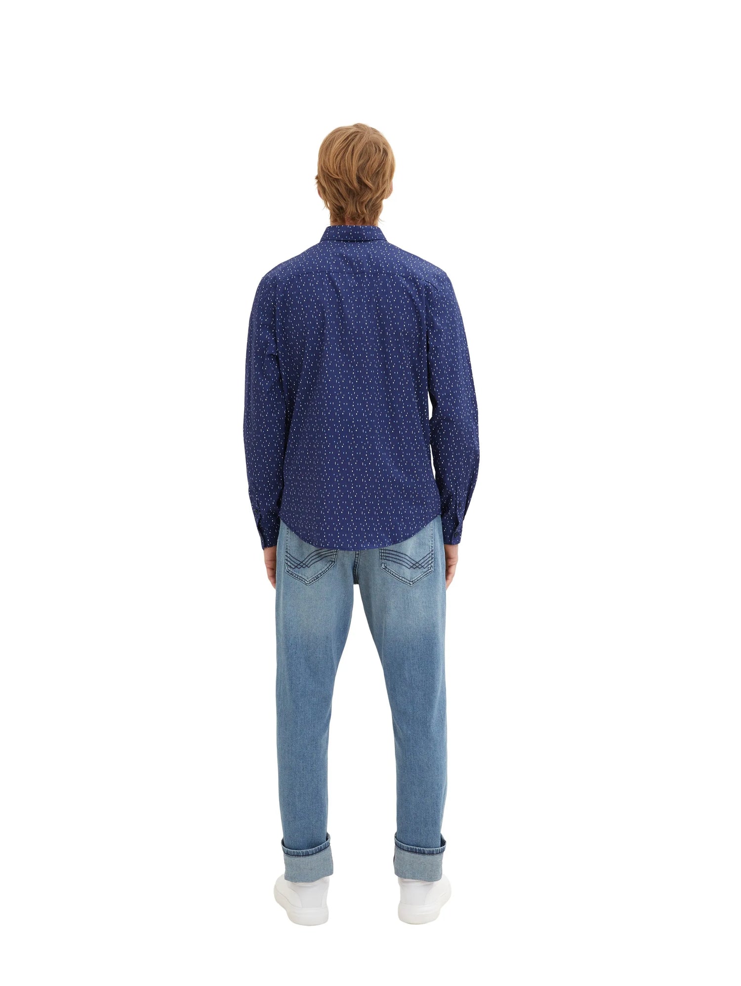 Tom Tailor Dark Blue Multicolor Design Men Shirt with an All-Over Print SKU: 1034883_31265 Image 03