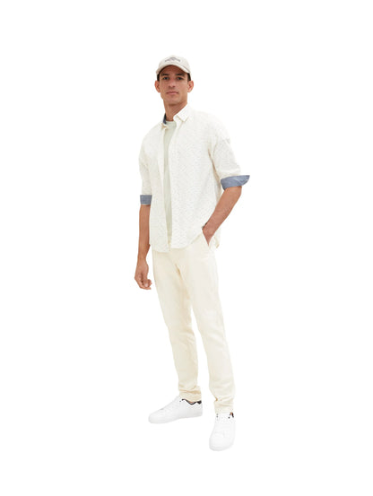 Tom Tailor Off White Multicolor Design Men Shirt with an All-Over Print SKU: 1034883_31266 Image 02