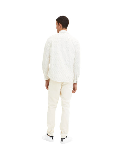 Tom Tailor Off White Multicolor Design Men Shirt with an All-Over Print SKU: 1034883_31266 Image 03