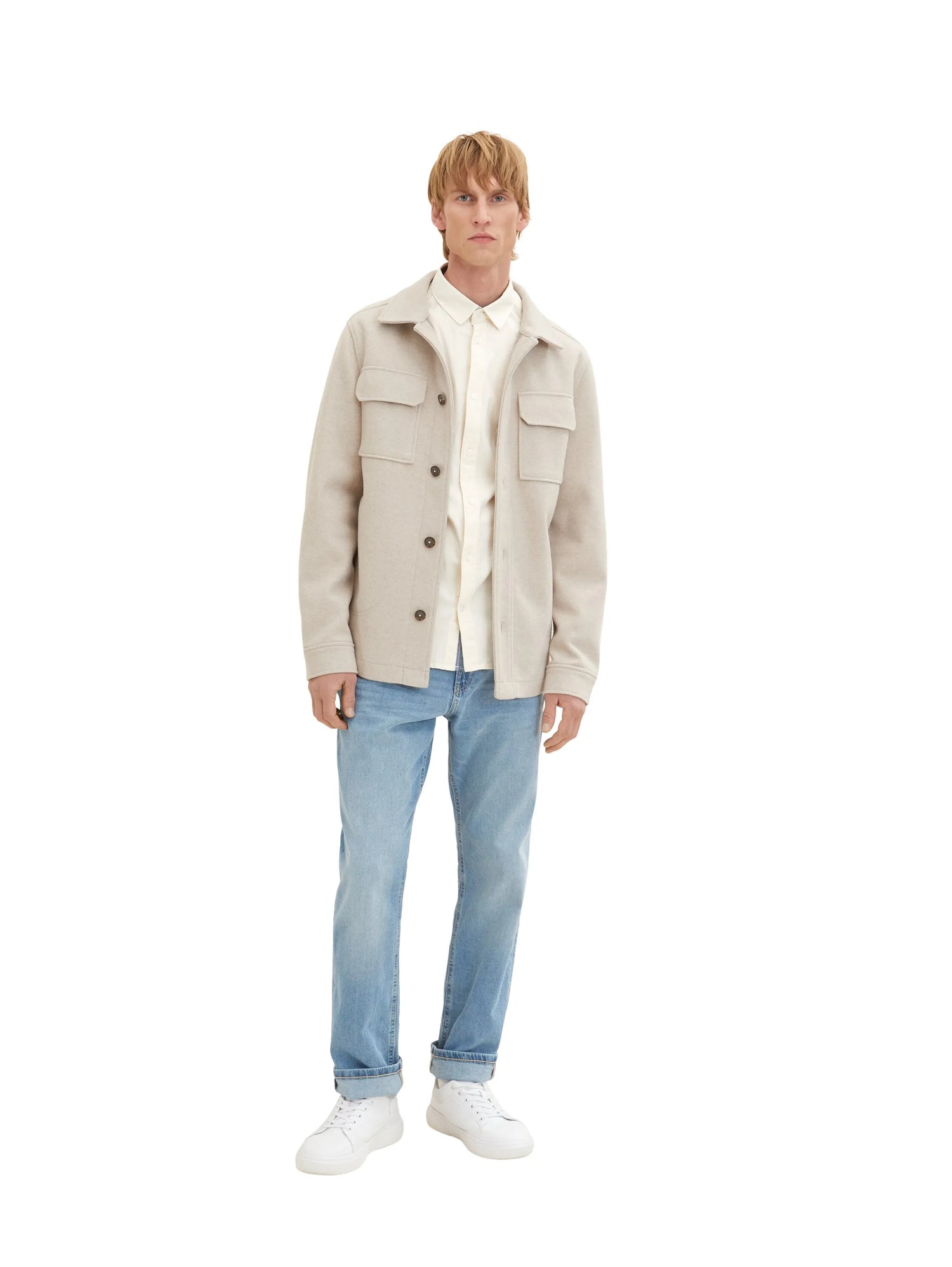 Tom Tailor Vintage Beige Men Basic Shirt SKU: 1034884_18592 Image 02