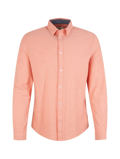 Tom Tailor Peach Orange Chambray Men Basic Shirt SKU: 1034884_31196 Image 07
