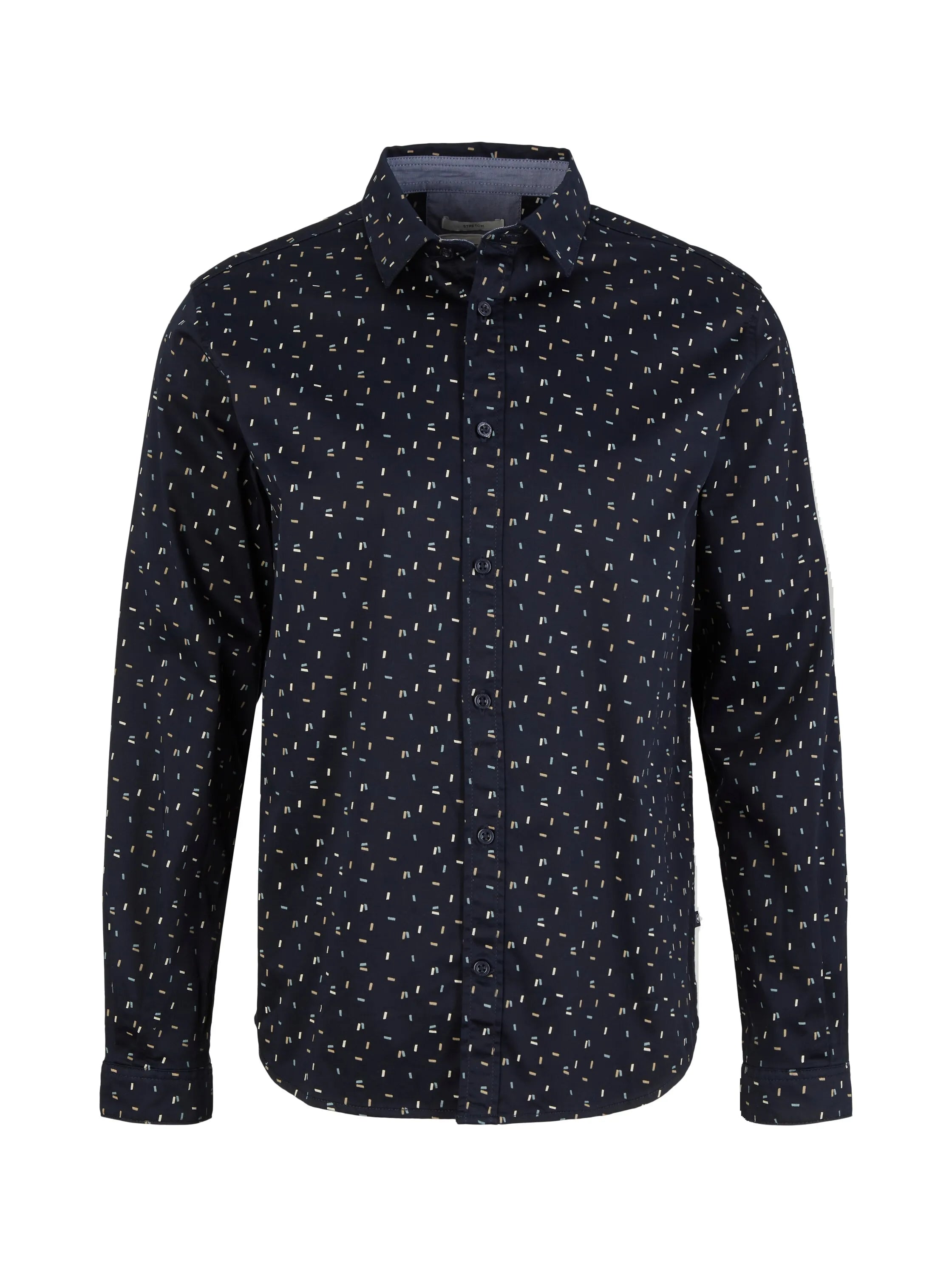 Tom Tailor Navy Geometric Design Men Shirt with an All-Over Print SKU: 1034890_31314 Image 07
