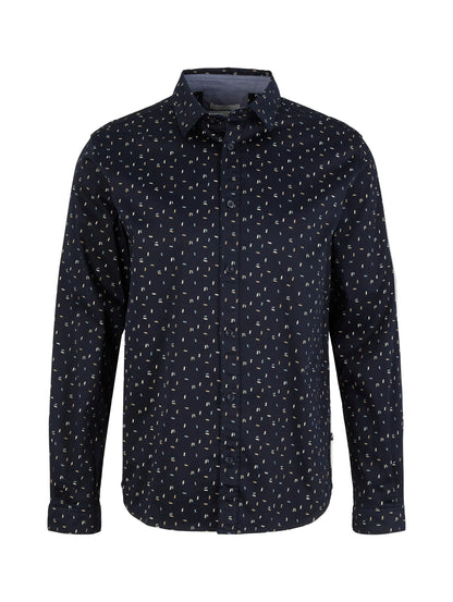 Tom Tailor Navy Geometric Design Men Shirt with an All-Over Print SKU: 1034890_31314 Image 07