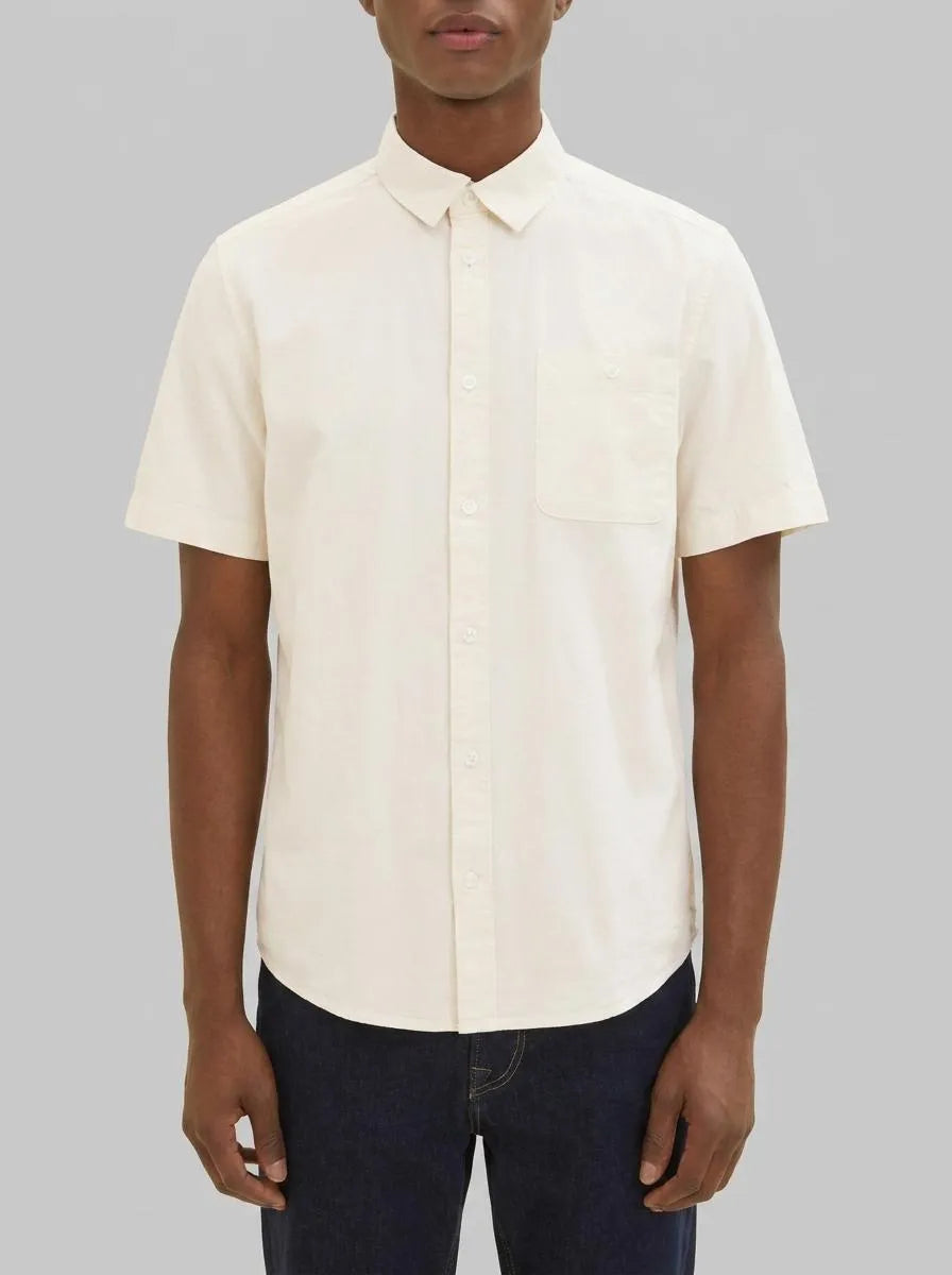 Tom Tailor Vintage Beige Men Stretch Oxford Shirt SKU: 1034892_18592 Image 00