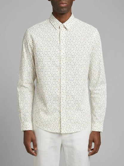 Tom Tailor Off White Geometric Design Men Patterned Shirt SKU: 1034897_31276 Image 00