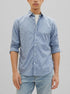 Tom Tailor Greyish Blue Geometric Design Men Patterned Shirt SKU: 1034897_31277 Image 00