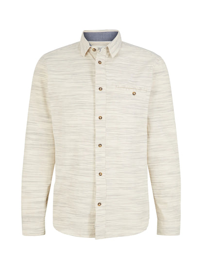 Tom Tailor Off White Navy Structure Men Shirt in a Melange Look SKU: 1034899_31226 Image 07