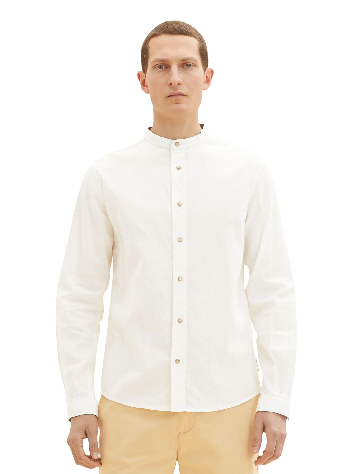 Tom Tailor Off White Men Cotton Linen Shirt SKU: 1034903_10332 Image 04