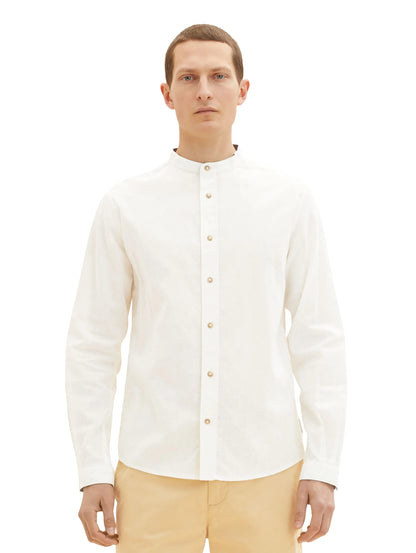 Tom Tailor Off White Men Cotton Linen Shirt SKU: 1034903_10332 Image 04