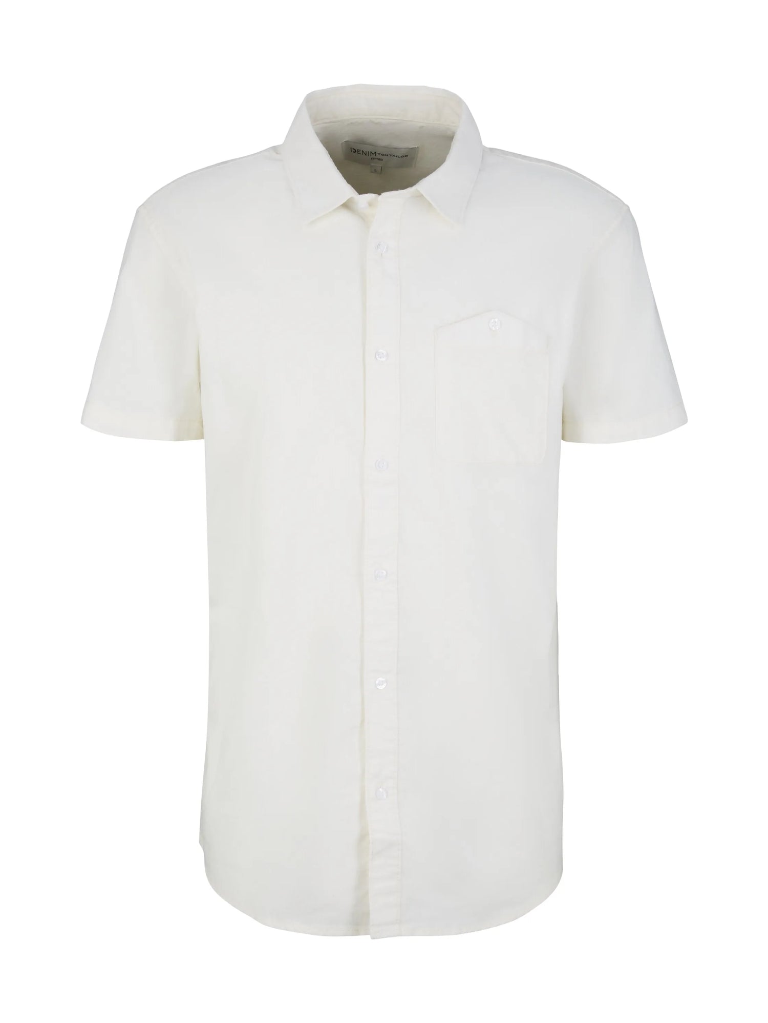 Denim Tom Tailor Wool White Men Short-Sleeved Shirt with a Chest Pocket SKU: 1034912_12906 Image 07