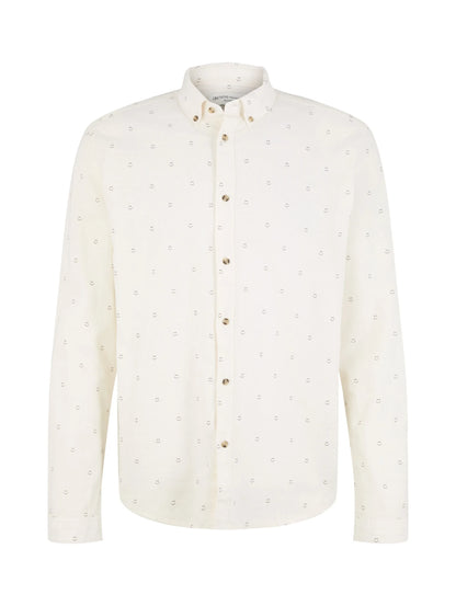 Denim Tom Tailor White Smiley Print Men Patterned Shirt SKU: 1034918_31384 Image 07