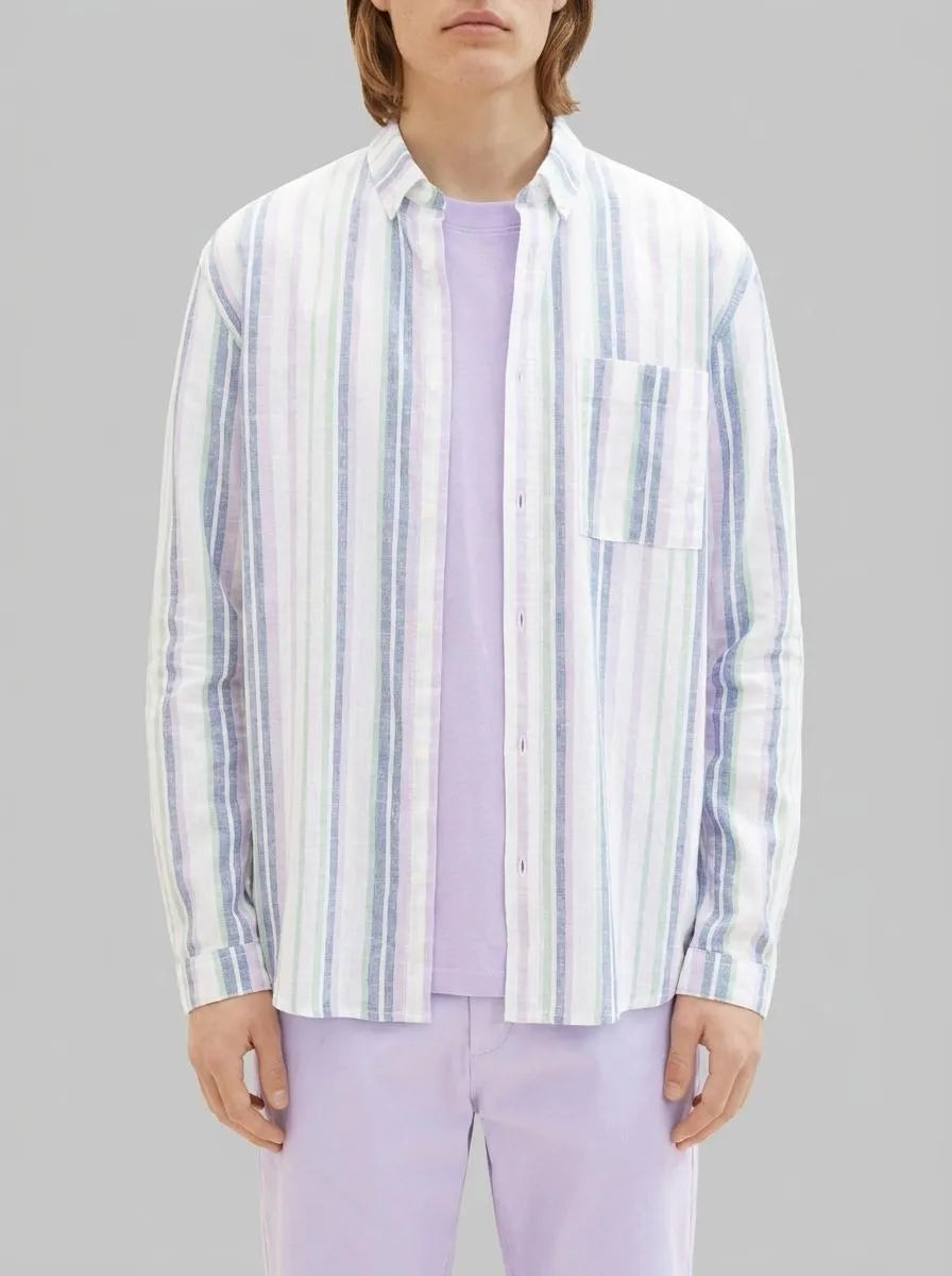 Denim Tom Tailor Multicolor Big Stripe Men Shirt with a Chest Pocket SKU: 1034922_31158 Image 00