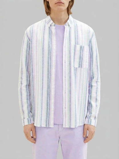 Denim Tom Tailor Multicolor Big Stripe Men Shirt with a Chest Pocket SKU: 1034922_31158 Image 00