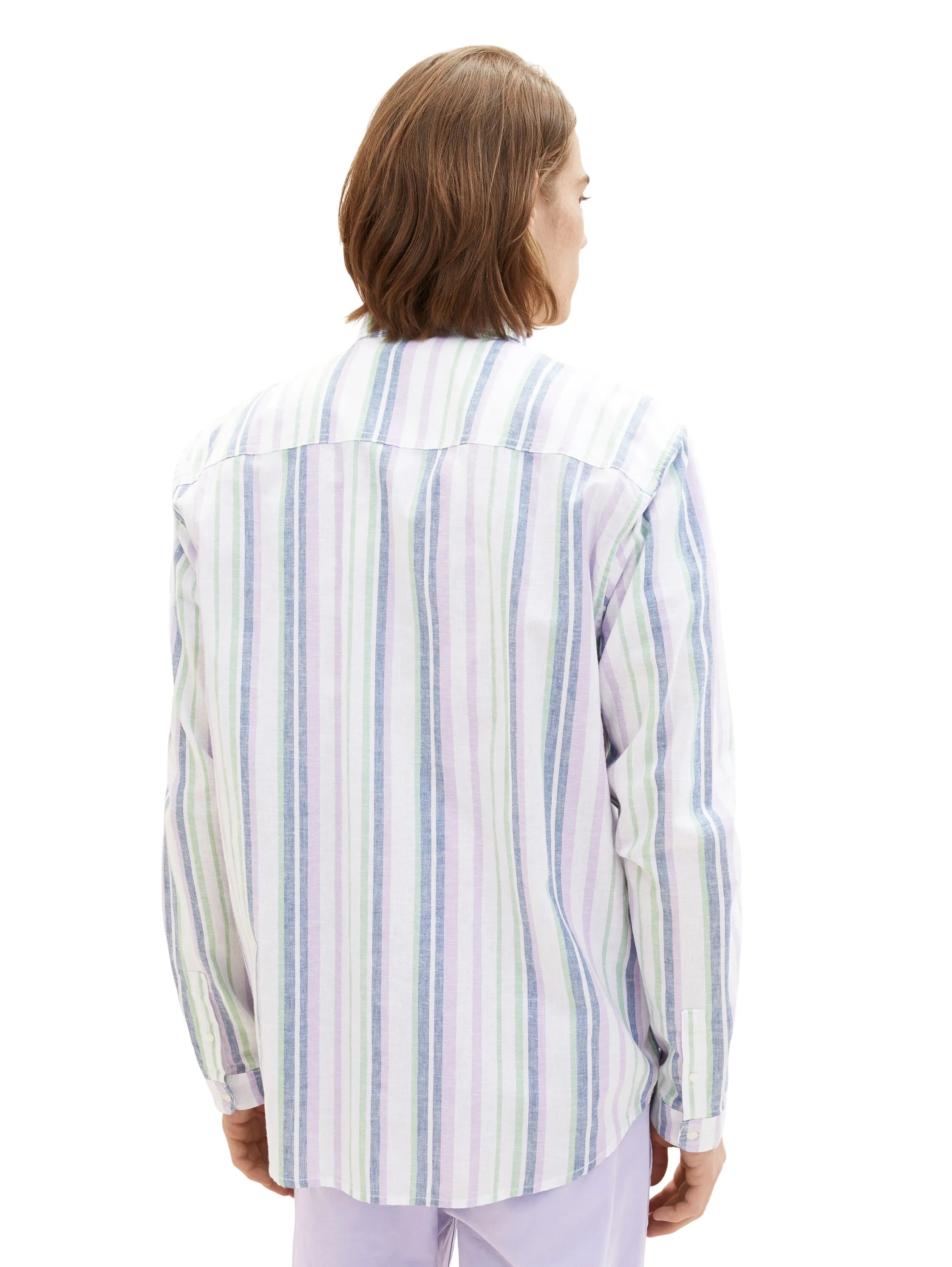 Denim Tom Tailor Multicolor Big Stripe Men Shirt with a Chest Pocket SKU: 1034922_31158 Image 03