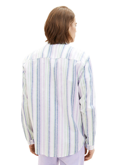 Denim Tom Tailor Multicolor Big Stripe Men Shirt with a Chest Pocket SKU: 1034922_31158 Image 03