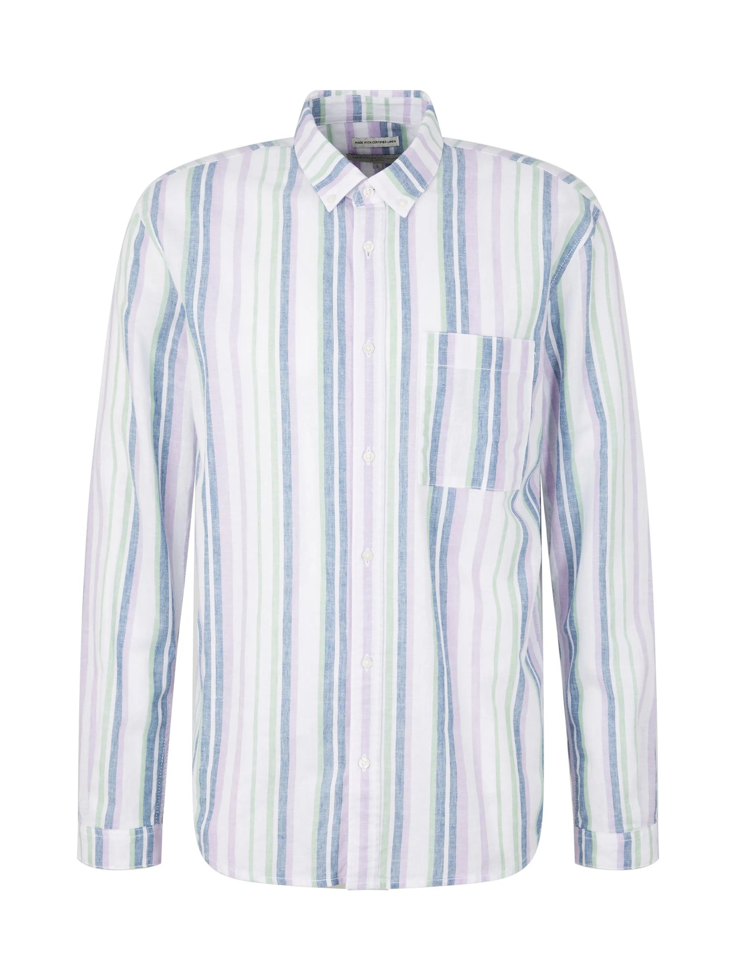 Denim Tom Tailor Multicolor Big Stripe Men Shirt with a Chest Pocket SKU: 1034922_31158 Image 07