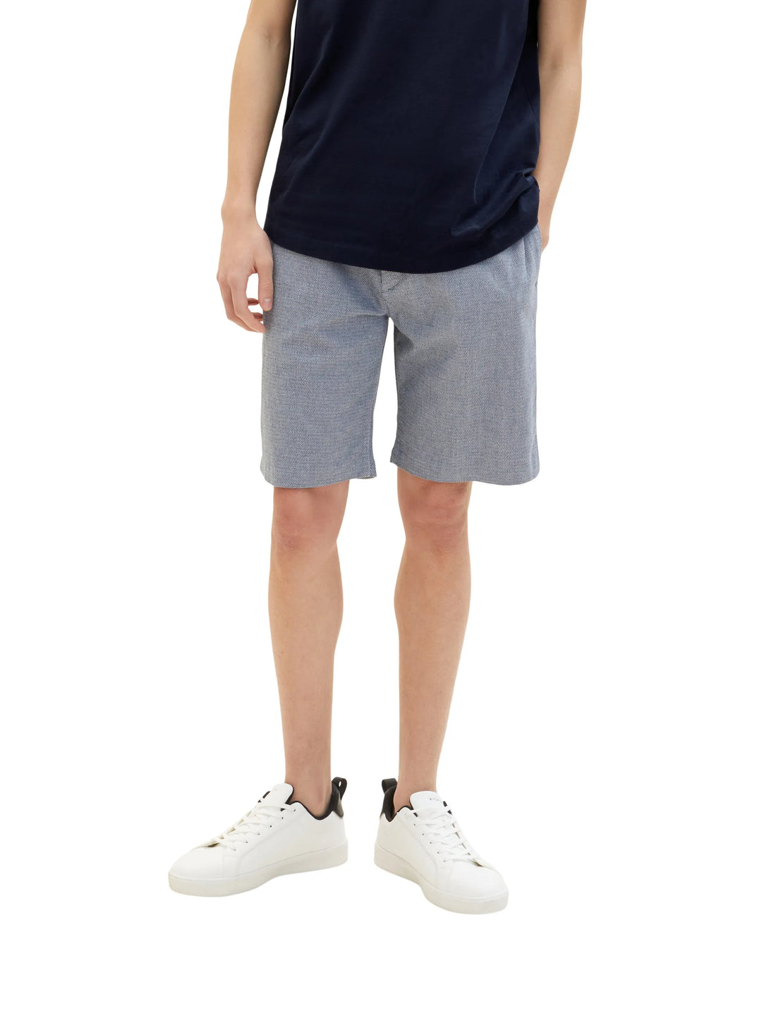 Denim Tom Tailor Navy White Bean Dobby Men Shorts SKU: 1034978_31077 Image 01