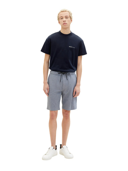 Denim Tom Tailor Navy White Bean Dobby Men Shorts SKU: 1034978_31077 Image 03