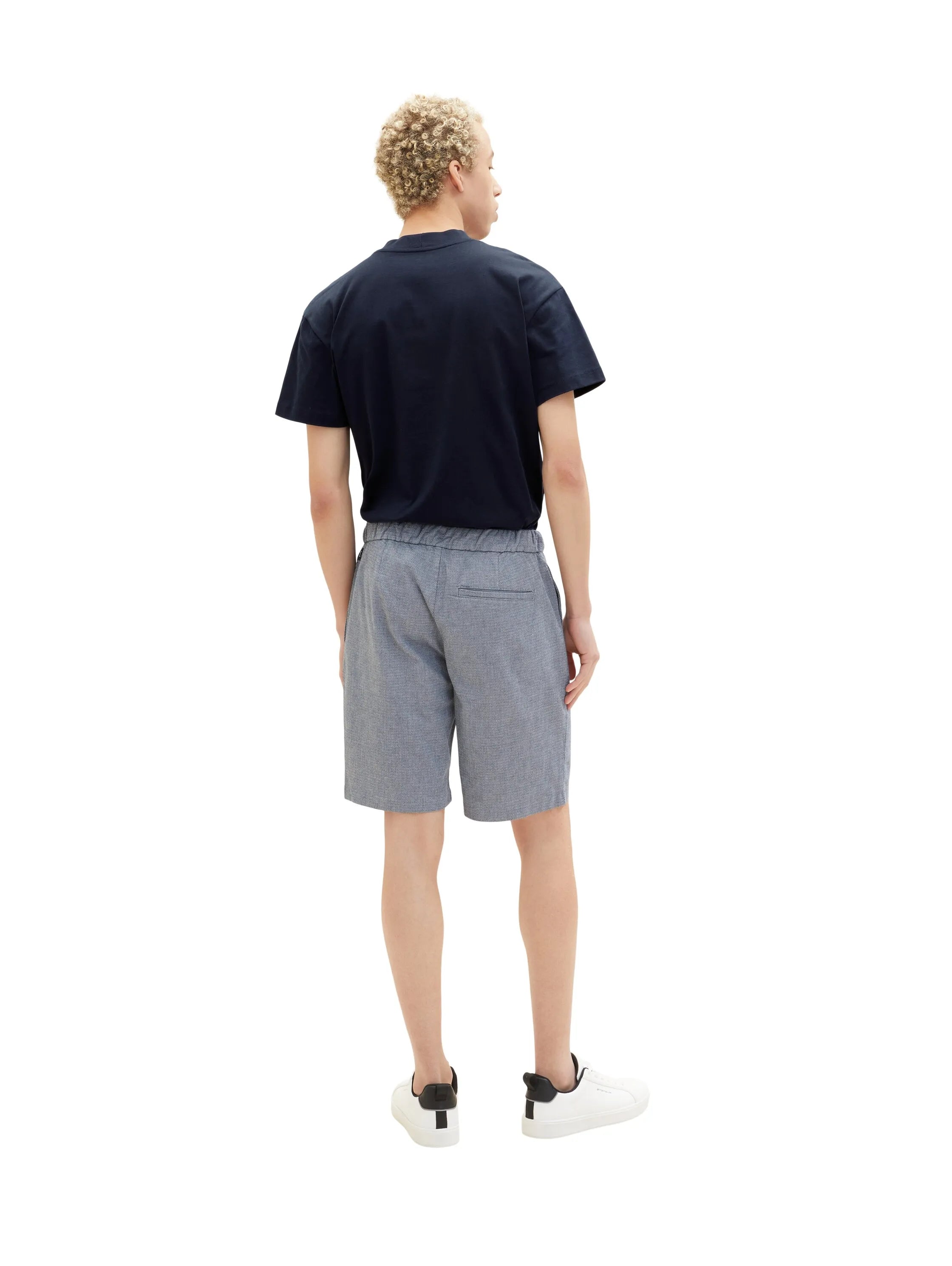 Denim Tom Tailor Navy White Bean Dobby Men Shorts SKU: 1034978_31077 Image 04