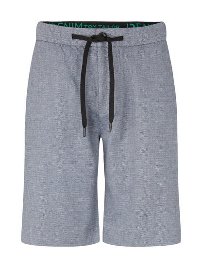 Denim Tom Tailor Navy White Bean Dobby Men Shorts SKU: 1034978_31077 Image 08