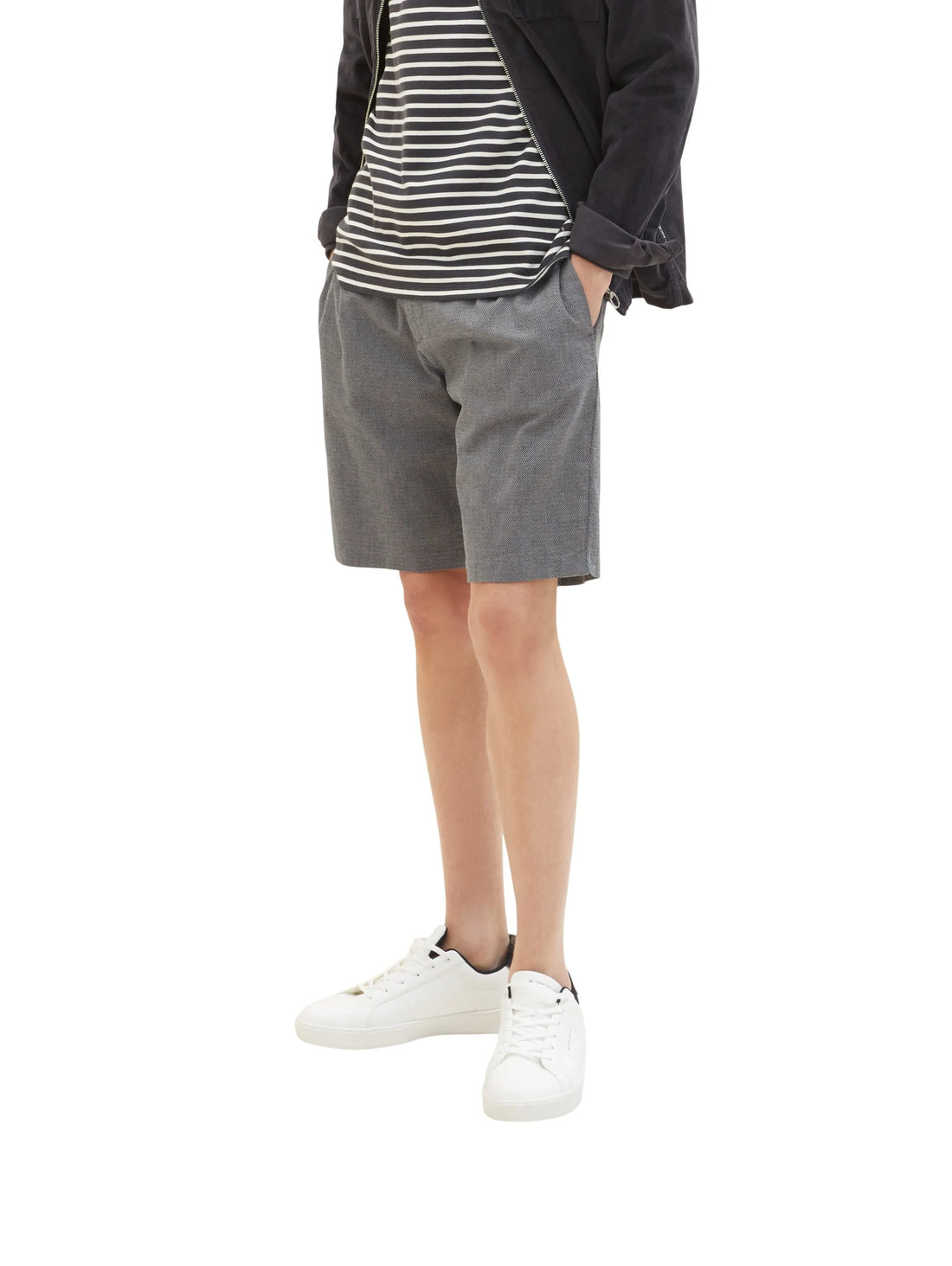 Denim Tom Tailor Black Grey Bean Dobby Men Shorts SKU: 1034978_31558 Image 01