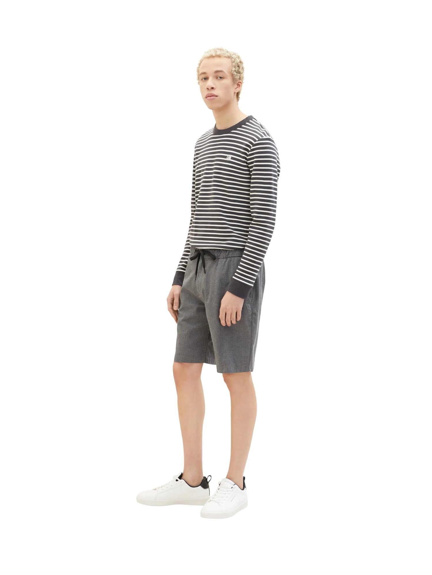 Denim Tom Tailor Black Grey Bean Dobby Men Shorts SKU: 1034978_31558 Image 02