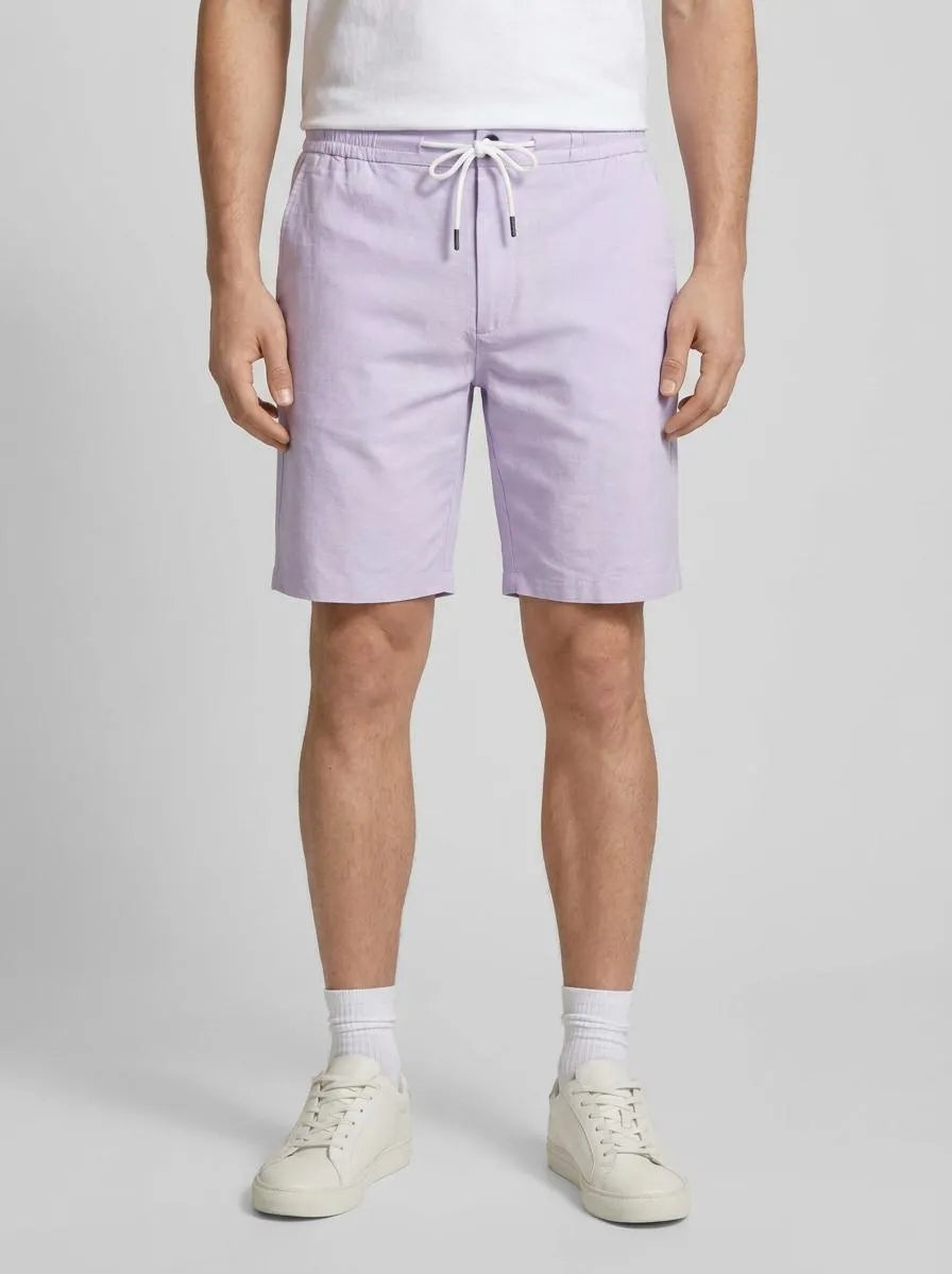 Denim Tom Tailor Lilac White Chambray Men Bermuda Shorts with Linen SKU: 1034984_31152 Image 00