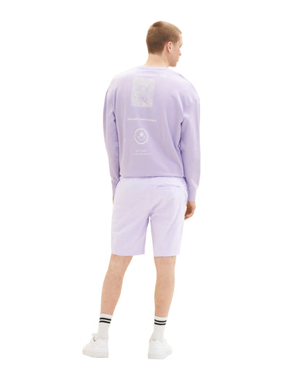 Denim Tom Tailor Lilac White Chambray Men Bermuda Shorts with Linen SKU: 1034984_31152 Image 04