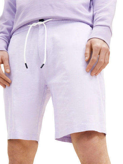 Denim Tom Tailor Lilac White Chambray Men Bermuda Shorts with Linen SKU: 1034984_31152 Image 06