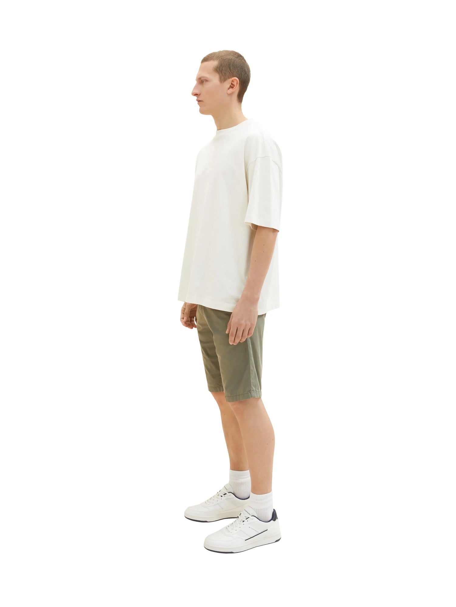 Tom Tailor Dusty Olive Green Men Chino Bermuda Shorts SKU: 1035037_10415 Image 02