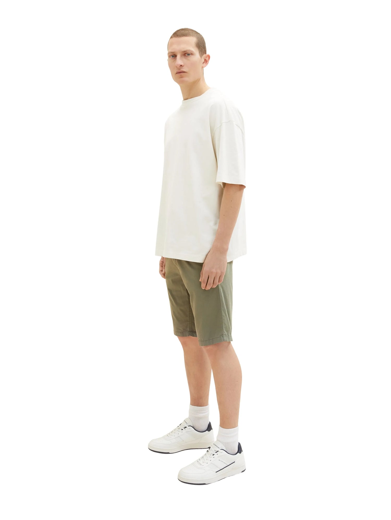 Tom Tailor Dusty Olive Green Men Chino Bermuda Shorts SKU: 1035037_10415 Image 03